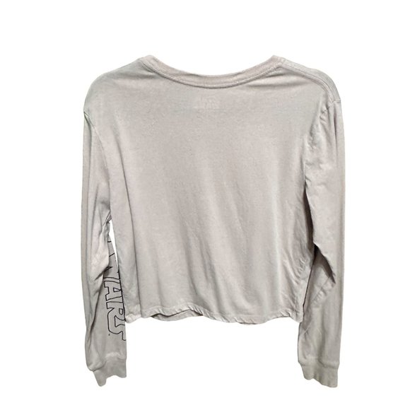 Star Wars Mandalorian women’s size L pink long sleeve cropped t-shirt Grogu - Picture 3 of 7